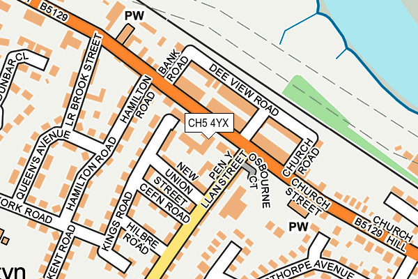 CH5 4YX map - OS OpenMap – Local (Ordnance Survey)
