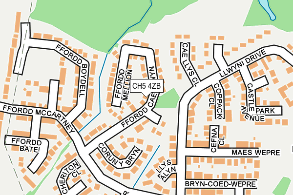 CH5 4ZB map - OS OpenMap – Local (Ordnance Survey)