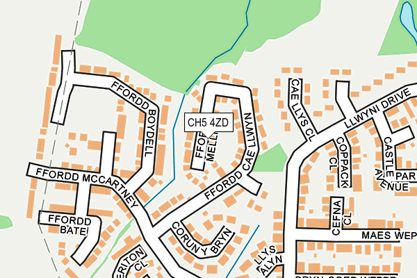 CH5 4ZD map - OS OpenMap – Local (Ordnance Survey)