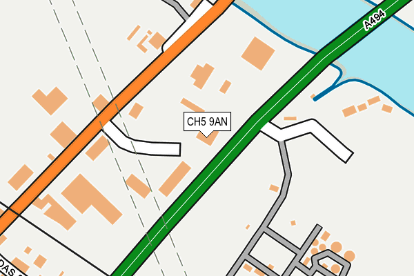 CH5 9AN map - OS OpenMap – Local (Ordnance Survey)