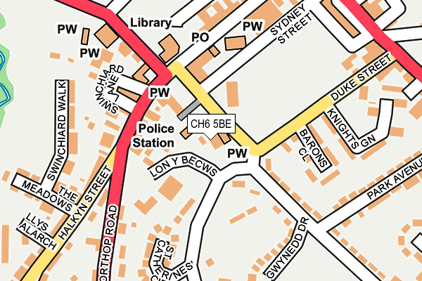 CH6 5BE map - OS OpenMap – Local (Ordnance Survey)