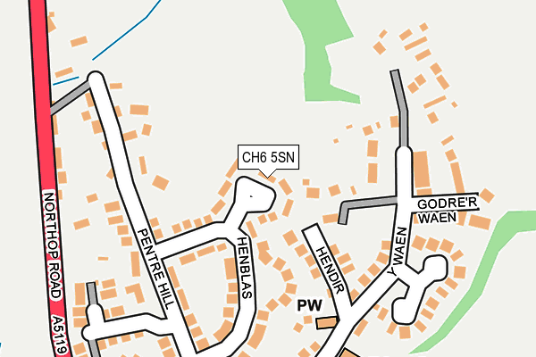 CH6 5SN map - OS OpenMap – Local (Ordnance Survey)