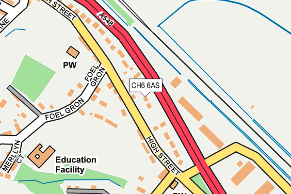 CH6 6AS map - OS OpenMap – Local (Ordnance Survey)