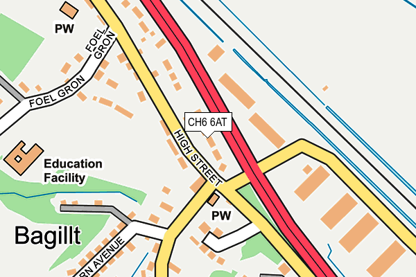 CH6 6AT map - OS OpenMap – Local (Ordnance Survey)