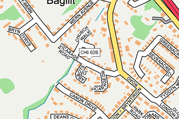 CH6 6DB map - OS OpenMap – Local (Ordnance Survey)