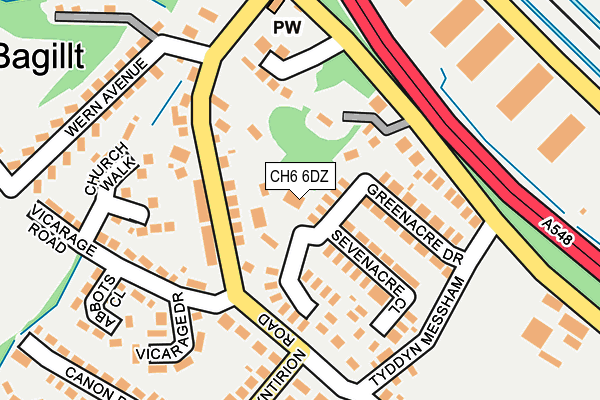 CH6 6DZ map - OS OpenMap – Local (Ordnance Survey)