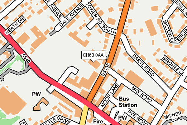 CH60 0AA map - OS OpenMap – Local (Ordnance Survey)