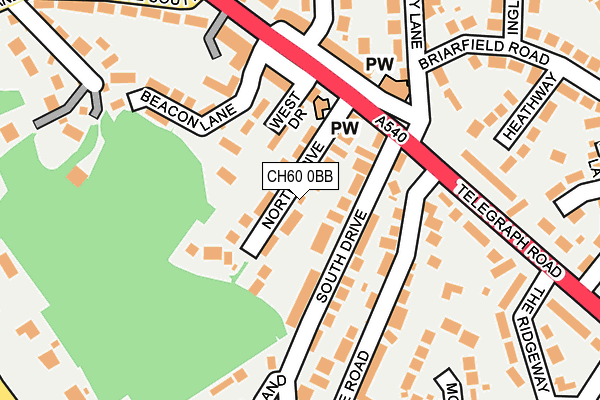 CH60 0BB map - OS OpenMap – Local (Ordnance Survey)