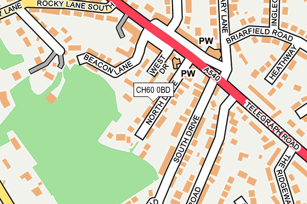 CH60 0BD map - OS OpenMap – Local (Ordnance Survey)