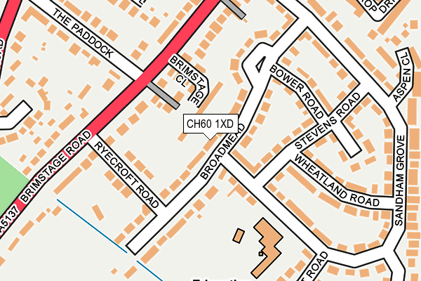 CH60 1XD map - OS OpenMap – Local (Ordnance Survey)