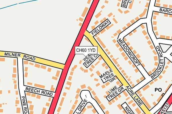 CH60 1YD map - OS OpenMap – Local (Ordnance Survey)