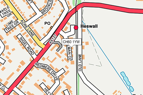 CH60 1YW map - OS OpenMap – Local (Ordnance Survey)