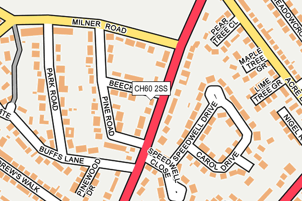 CH60 2SS map - OS OpenMap – Local (Ordnance Survey)
