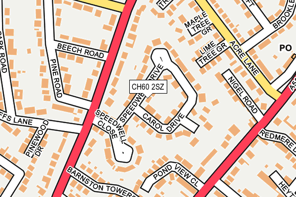 CH60 2SZ map - OS OpenMap – Local (Ordnance Survey)