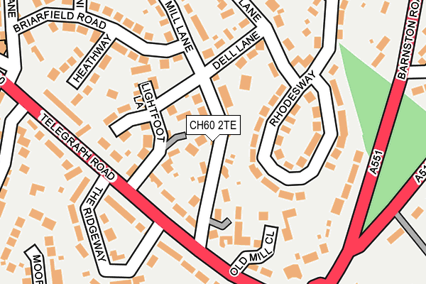 CH60 2TE map - OS OpenMap – Local (Ordnance Survey)