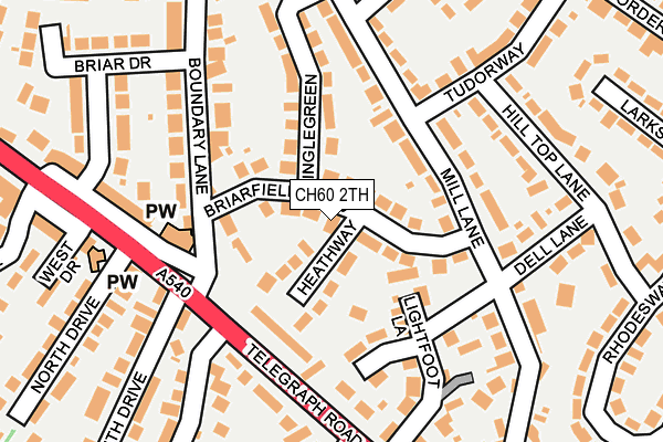 CH60 2TH map - OS OpenMap – Local (Ordnance Survey)