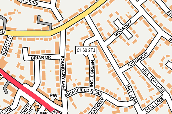 CH60 2TJ map - OS OpenMap – Local (Ordnance Survey)