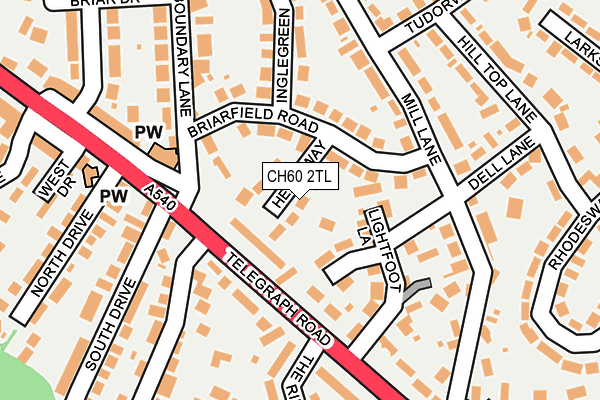 CH60 2TL map - OS OpenMap – Local (Ordnance Survey)