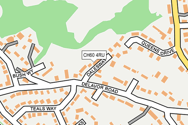 CH60 4RU map - OS OpenMap – Local (Ordnance Survey)