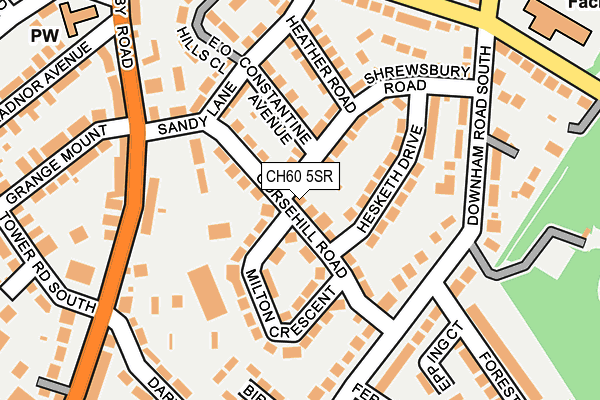 CH60 5SR map - OS OpenMap – Local (Ordnance Survey)