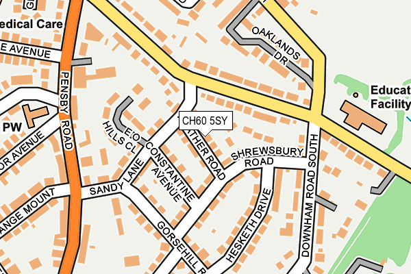 CH60 5SY map - OS OpenMap – Local (Ordnance Survey)