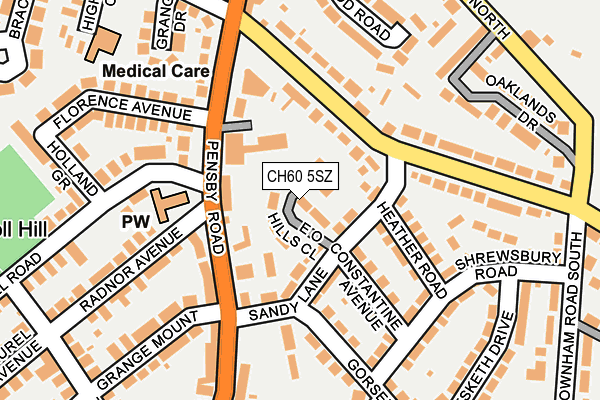 CH60 5SZ map - OS OpenMap – Local (Ordnance Survey)