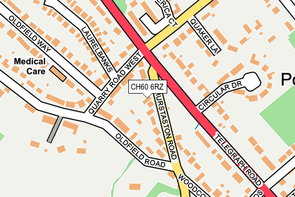 CH60 6RZ map - OS OpenMap – Local (Ordnance Survey)