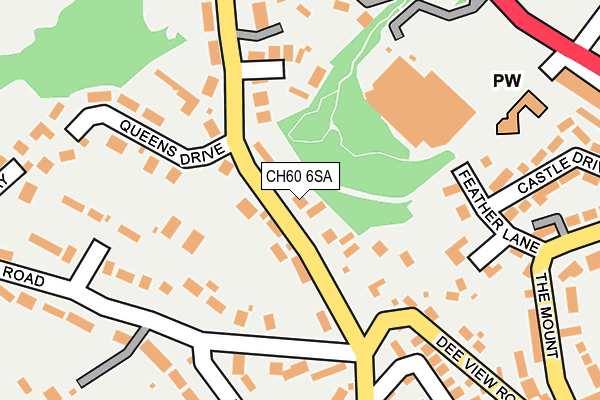 CH60 6SA map - OS OpenMap – Local (Ordnance Survey)