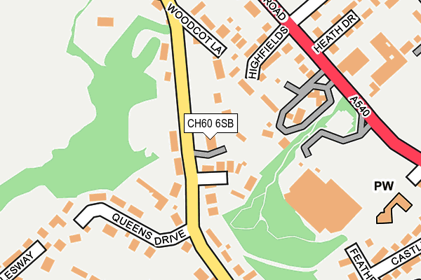 CH60 6SB map - OS OpenMap – Local (Ordnance Survey)