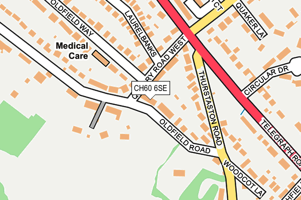 CH60 6SE map - OS OpenMap – Local (Ordnance Survey)
