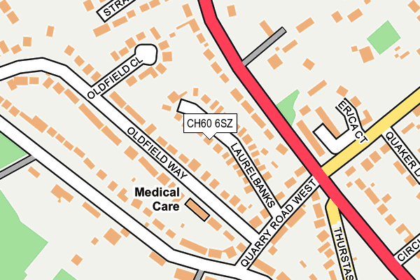 CH60 6SZ map - OS OpenMap – Local (Ordnance Survey)