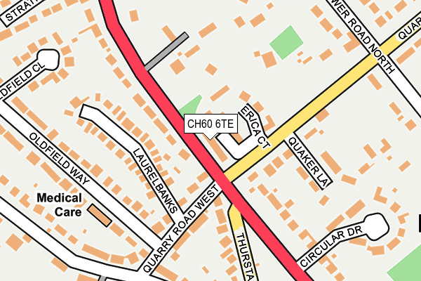 CH60 6TE map - OS OpenMap – Local (Ordnance Survey)