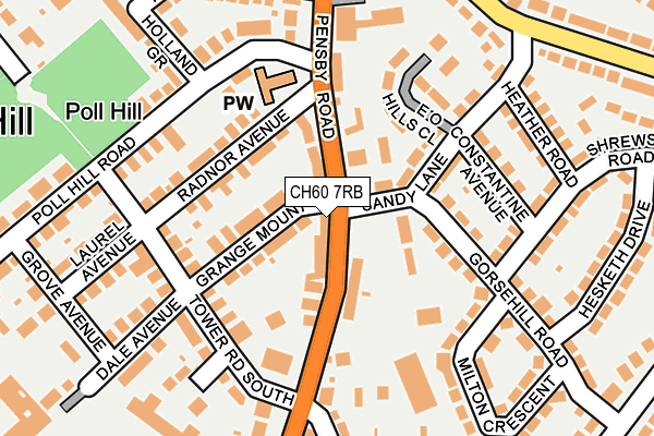 CH60 7RB map - OS OpenMap – Local (Ordnance Survey)