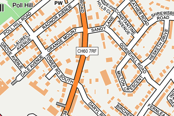 CH60 7RF map - OS OpenMap – Local (Ordnance Survey)