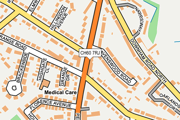 CH60 7RJ map - OS OpenMap – Local (Ordnance Survey)