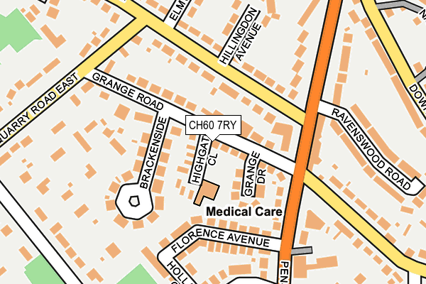CH60 7RY map - OS OpenMap – Local (Ordnance Survey)
