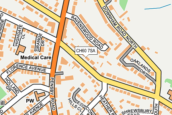 CH60 7SA map - OS OpenMap – Local (Ordnance Survey)