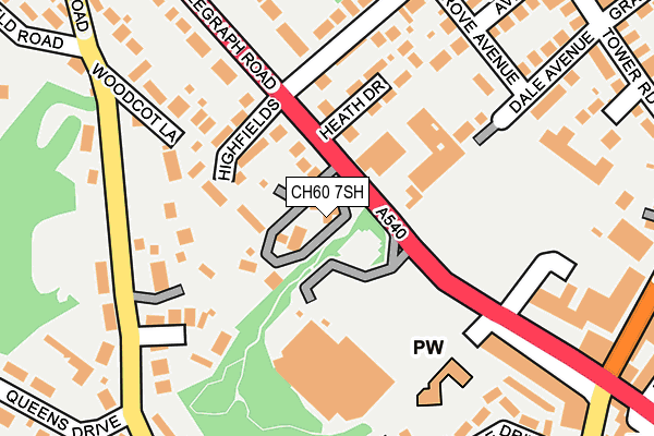 CH60 7SH map - OS OpenMap – Local (Ordnance Survey)