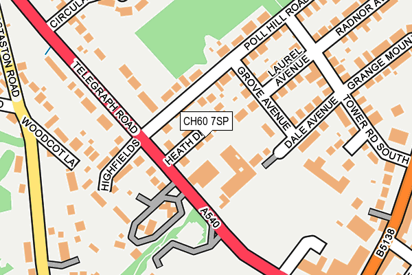 CH60 7SP map - OS OpenMap – Local (Ordnance Survey)