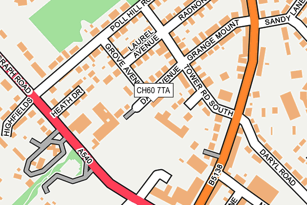 CH60 7TA map - OS OpenMap – Local (Ordnance Survey)