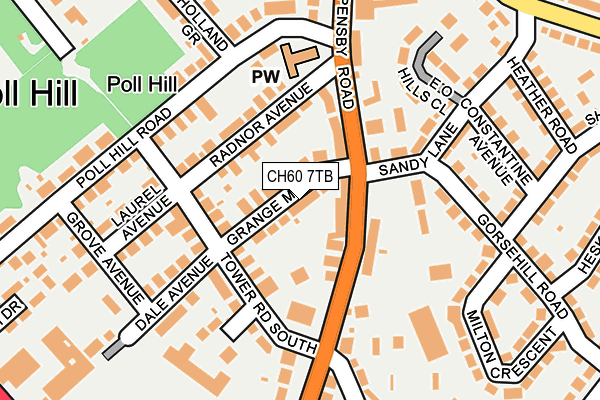 CH60 7TB map - OS OpenMap – Local (Ordnance Survey)