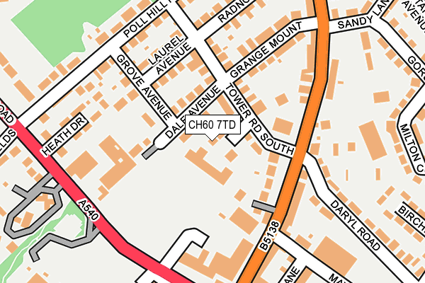 CH60 7TD map - OS OpenMap – Local (Ordnance Survey)