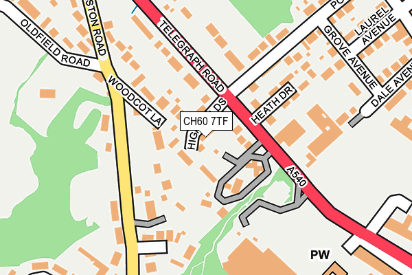CH60 7TF map - OS OpenMap – Local (Ordnance Survey)