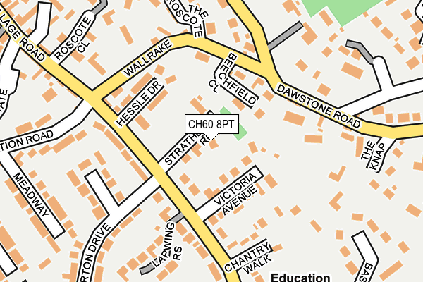 CH60 8PT map - OS OpenMap – Local (Ordnance Survey)