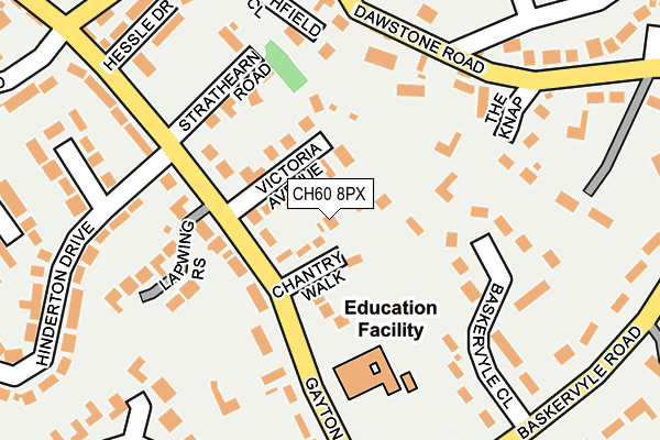 CH60 8PX map - OS OpenMap – Local (Ordnance Survey)