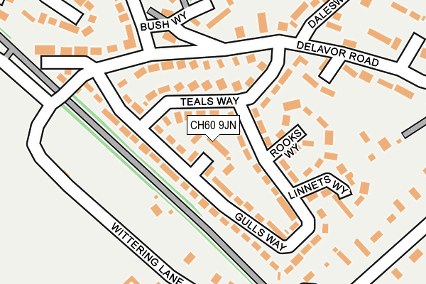 CH60 9JN map - OS OpenMap – Local (Ordnance Survey)