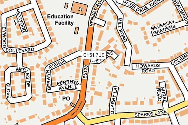 CH61 7UE map - OS OpenMap – Local (Ordnance Survey)