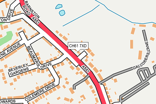CH61 7XD map - OS OpenMap – Local (Ordnance Survey)