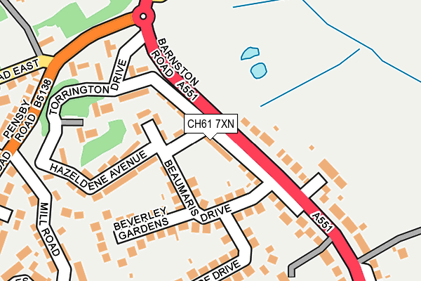 CH61 7XN map - OS OpenMap – Local (Ordnance Survey)