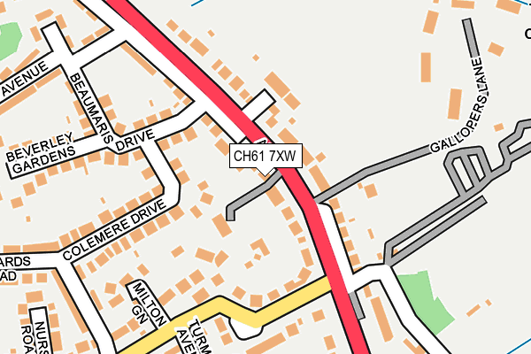 CH61 7XW map - OS OpenMap – Local (Ordnance Survey)